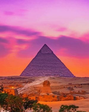 Sunset Pyramid Of Khafre paint by numbers