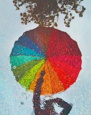 Rainbow Umbrella Paint By Numbers