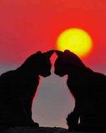 Romantic Cats Silhouette Paint By Numbers