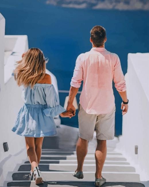 Couple In Santorini Paint By Numbers