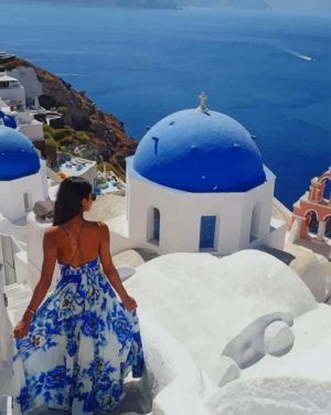 Woman In Santorini Paint By Numbers