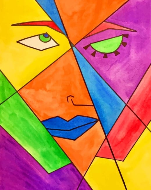 Colorful Abstract Face Paint By Numbers