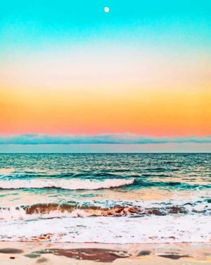Sunset Over Beach paint by numbers
