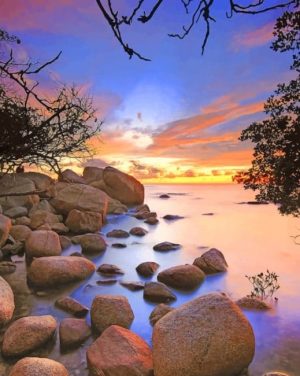 Lakeside Rocks Paint By Numbers