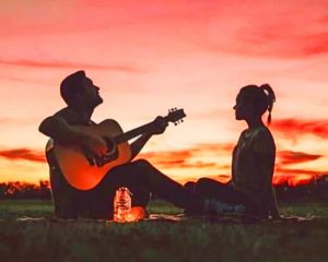 Aesthetic Couple Silhouette paint by numbers