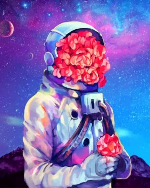 Floral Astronaut Paint By Numbers