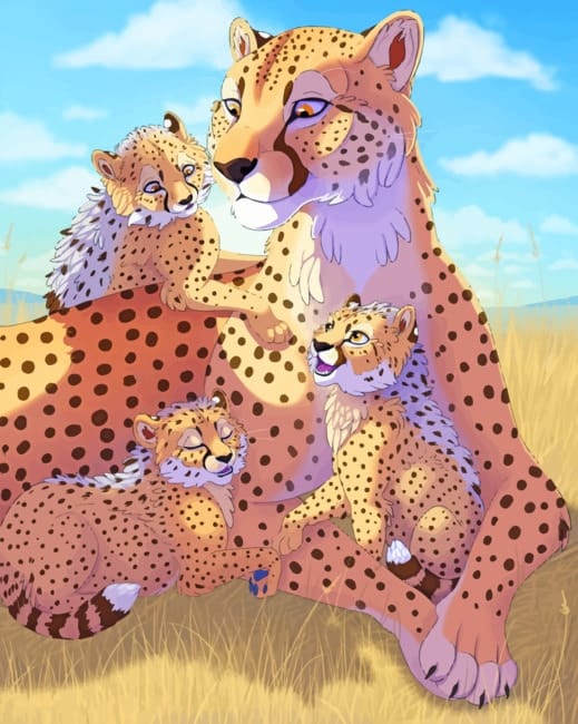 Cheetah Family Paint By Numbers