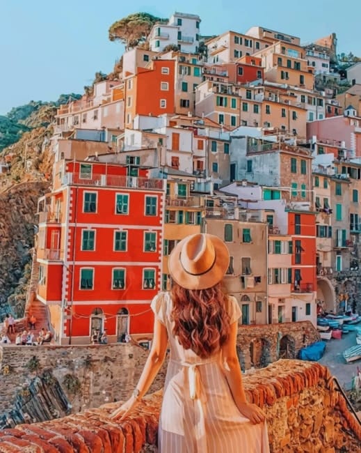 Girl In Cinque Terre National Park Paint By Numbers