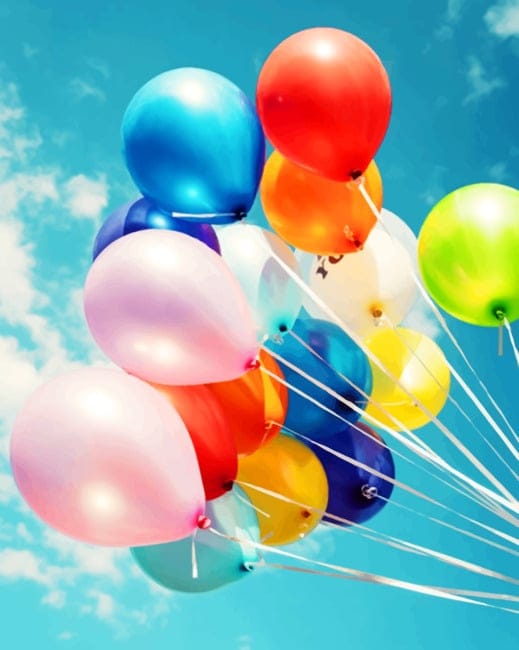 Colorful Balloons Paint By Numbers