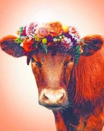 Floral Crown Cow Paint By Numbers