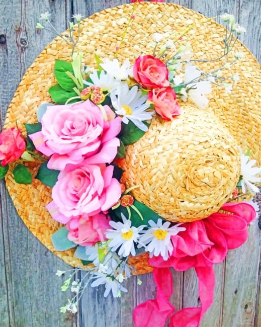 Floral Hat Paint By Numbers