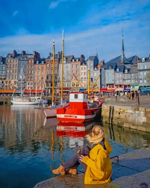Girl In Amsterdam Harbor Paint By Numbers