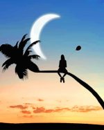 Girl On Palm Silhouette Paint By Numbers