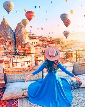 Girl In Cappadocia Paint By Numbers