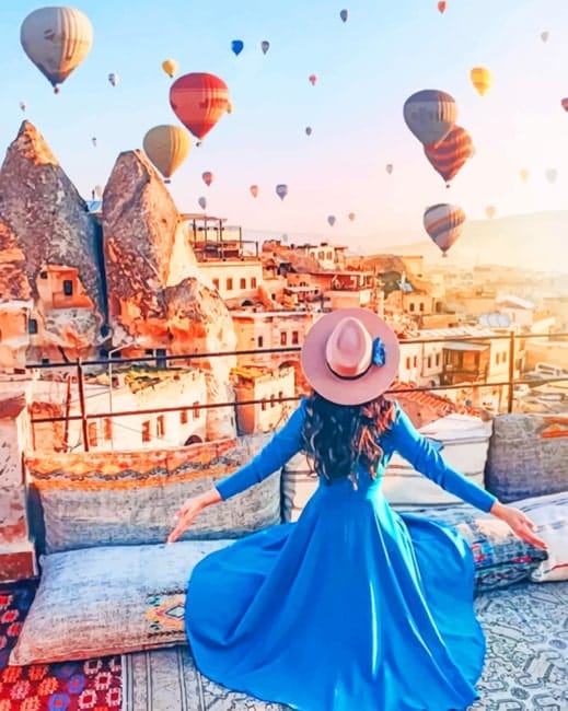 Girl In Cappadocia Paint By Numbers