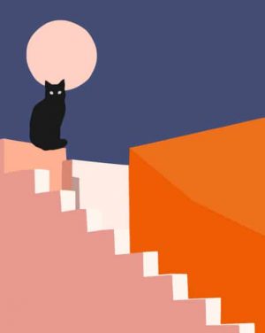 Illustration Black Cat Paint By Numbers