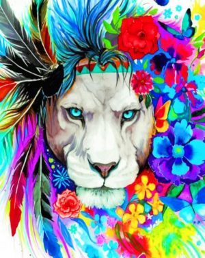 Native Lion Head Paint By Numbers