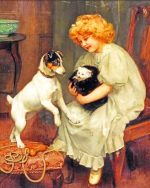 Little Girl And Pets Paint By Numbers