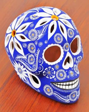 Mexican Blue Skull Paint By Numbers