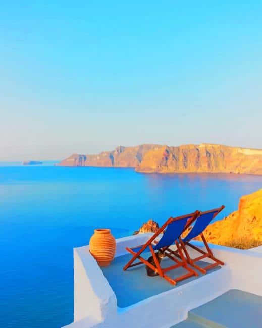 Santorini Seascape Paint By Numbers