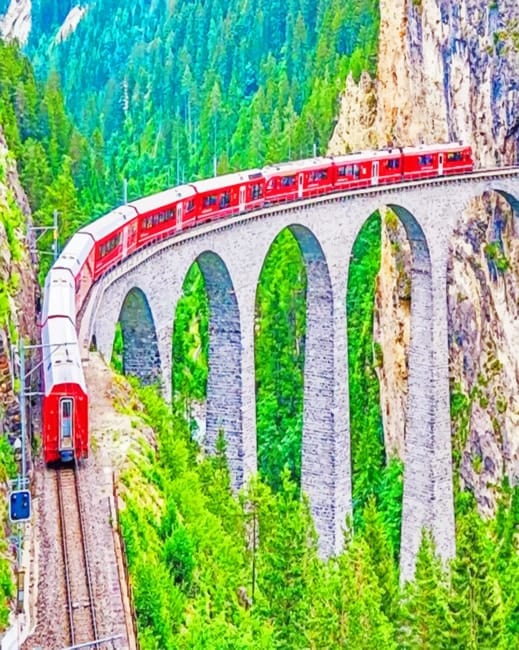 Landwasser Viaduct Paint By Numbers