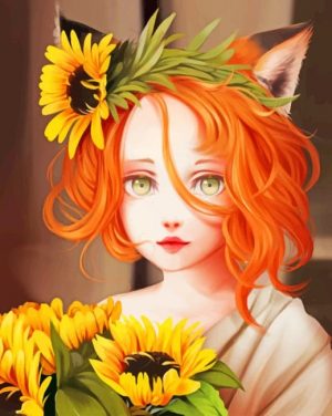 Sunflower Girl Paint By Numbers