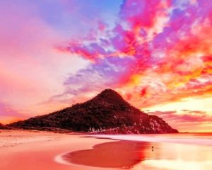 Sundown Beach View paint by numbers