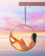 Swinging Girl In Beach Paint By Numbers