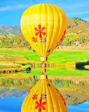 Air Balloon Water Reflection Paint By Numbers