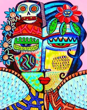 Abstract Face Paint by numbers