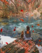 Girl Sitting By River Paint By Numbers