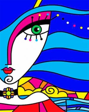Pop Art Girl Face Paint By Numbers