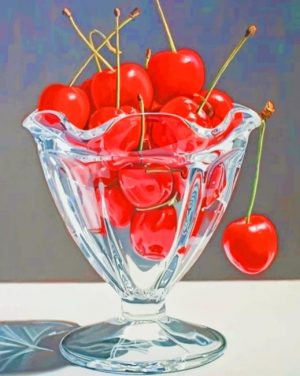 Cherries Bowl paint by numbers