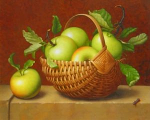 Green Apples In A Basket Paint By Numbers