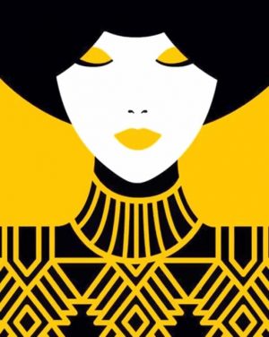 Illustration Woman Paint By Numbers