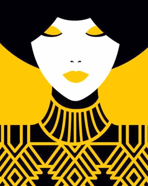 Illustration Woman Paint By Numbers