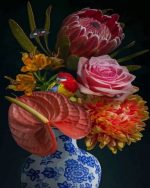 Vintage Flowers Vase Paint By Numbers