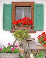Window And Flowers Paint By Numbers