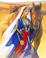 Arabian Woman With Horse Paint By Numbers