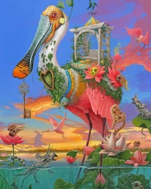 Artistic Colorful Bird paint by numbers