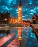 Big Ben Water Reflection Paint By Numbers