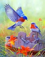 Two Bluebirds Paint By Numbers