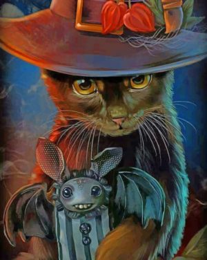 Black Cat And Bat Paint By Numbers