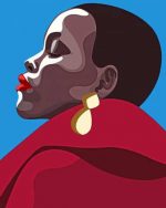 Illustration Black Woman Paint By Numbers
