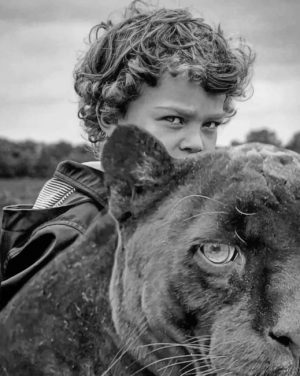 Boy And Leopard Paint By Numbers