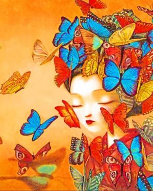 Butterflies Girl Paint By Numbers