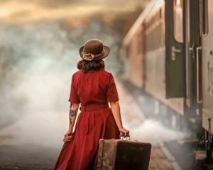 Lady In Train Station Paint By Numbers