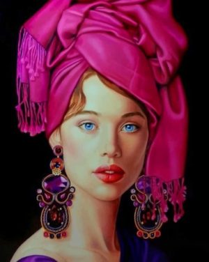 Spanish Woman In Pink Paint By Numbers