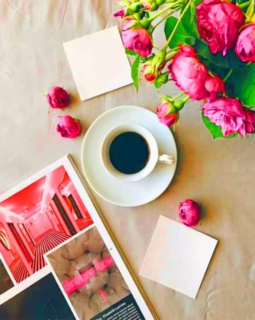 Coffee And Flowers Paint By Numbers