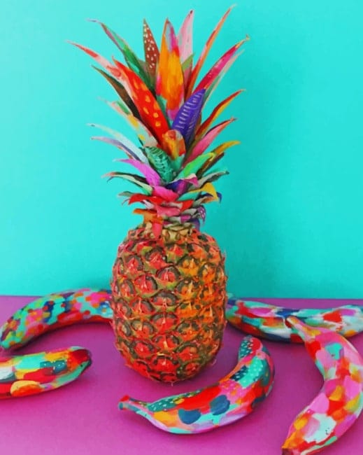 Colorful Pineapple And Bananas Paint By Numbers